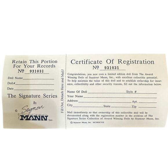 Connoisseur Collection Doll by Seymour Mann 1997 "Tracy" NEW in Box! - Picture 8 of 11